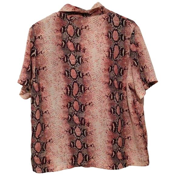 Shein Women’s Pink Snake Skin Print 2 Piece Short Sleeve Pajama Set Size XL 12 - Picture 4 of 6